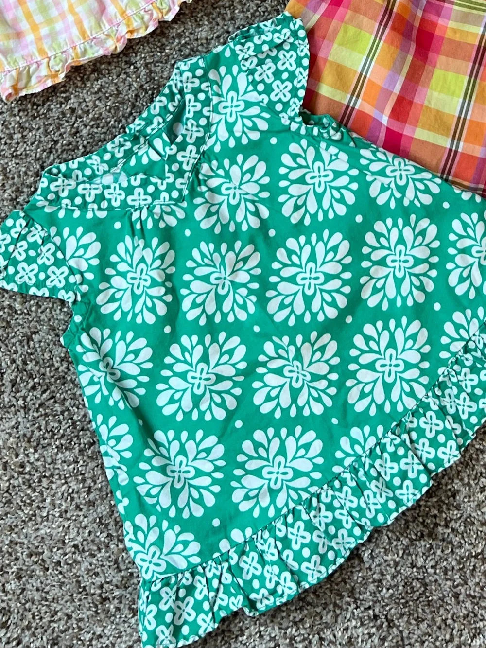 🎉5/$20🎉 GYMBOREE Infant Girl Patterned Green & White Blouse